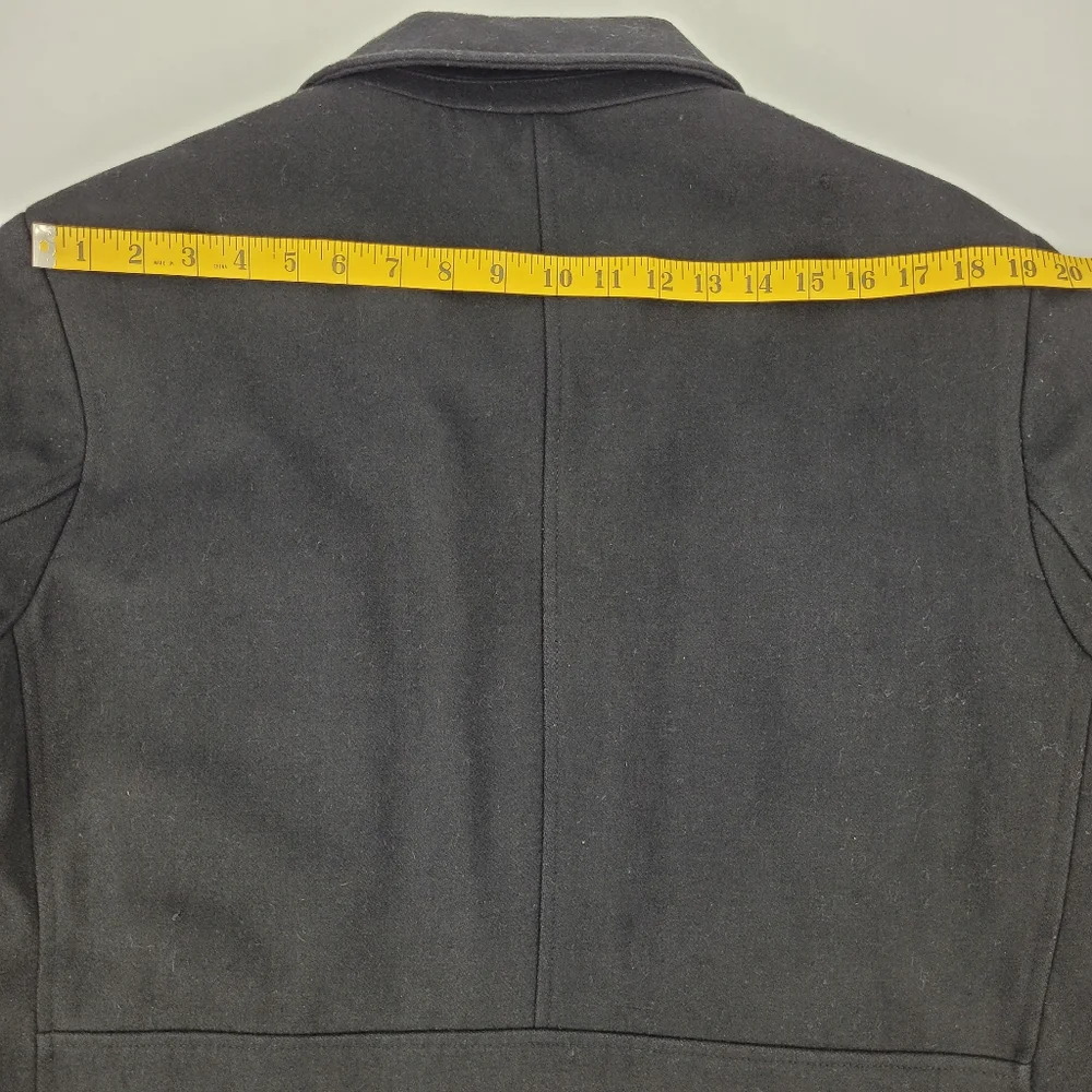 Levi's Coat Black Wool Blend Full Zip Pockets Collar Quilted Lined Mens Size XL